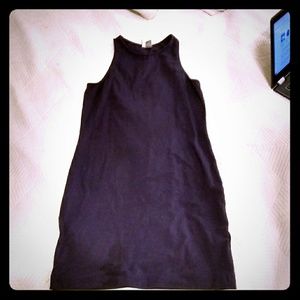 Navy divided bodycon dress